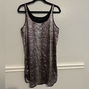 Zara Woman snakeskin sequin lined tank dress size Small